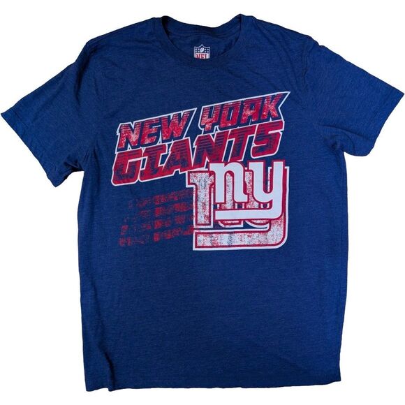 NFL Team Apparel New York Giants T Shirt Men’s Large Blue NFL Football - Picture 1 of 8